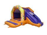 Combi Toboggan Latéral Fête Orange et Violet 4,6x5,5m