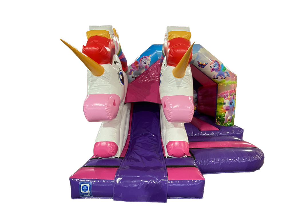 5x4m 3D Tweekoppige Eenhoorn Voor Glijbaan Combi
