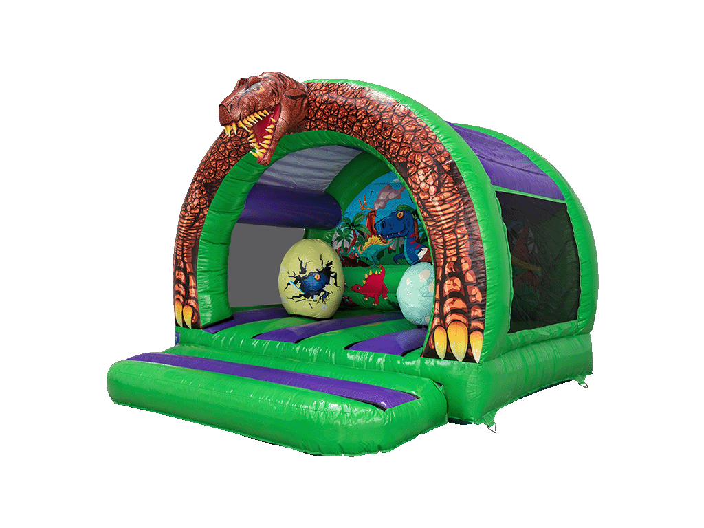 Castillo inflable curvado dinosaurio 3D de 3.7x3.7m