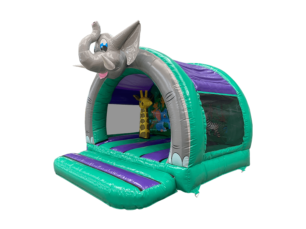 Castillo hinchable curvo 3D de jungla para bebés 3.7x3.7m