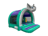 Castillo hinchable curvo 3D de jungla para bebés 3.7x3.7m