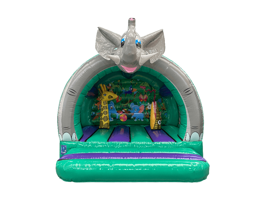 Castillo hinchable curvo 3D de jungla para bebés 3.7x3.7m