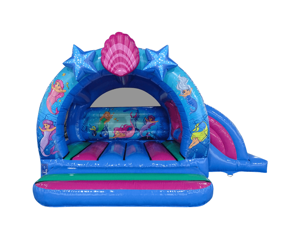 Combinado tobogán lateral curvado sirena 3D 3.7x3.7m