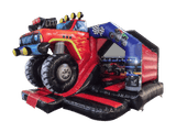 Combină tobogan frontal 3D Monster Truck negru și roșu 5x4 m