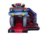 Combină tobogan frontal 3D Monster Truck negru și roșu 5x4 m
