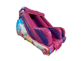 Toboggan Licorne fuchsia et violet 2,5m Plateforme