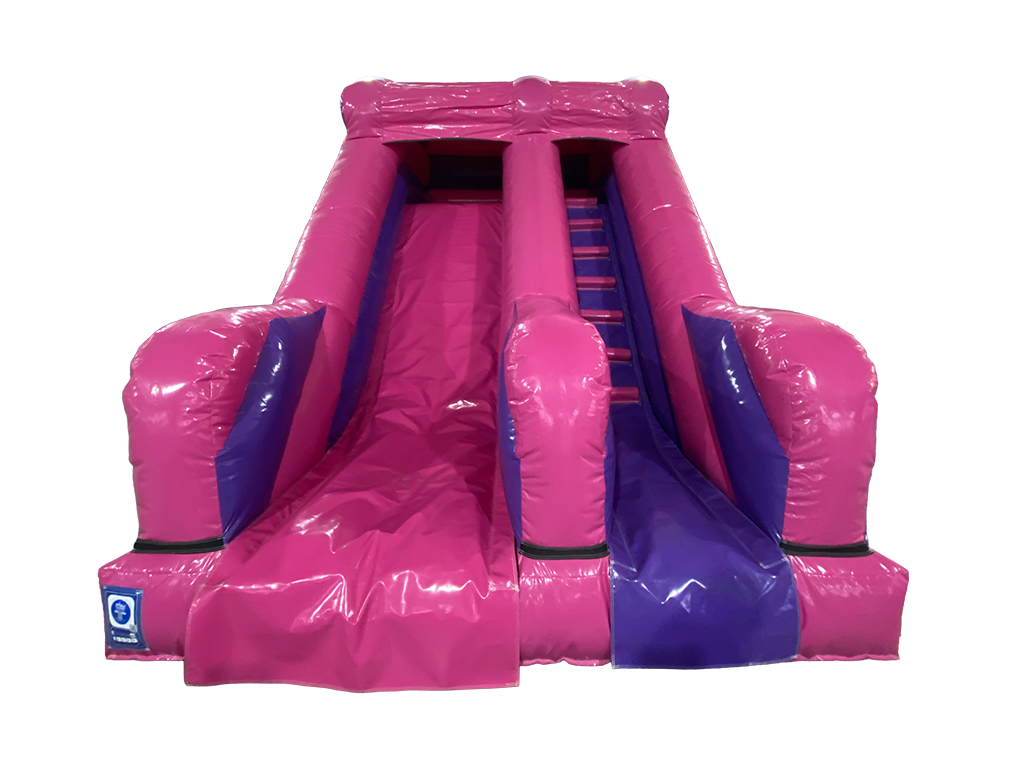 Toboggan Licorne fuchsia et violet 2,5m Plateforme