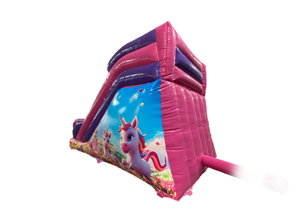 Toboggan Licorne fuchsia et violet 2,5m Plateforme