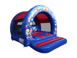 Bouncer Curvo de Festa Azul e Vermelho 3,7x3,7m