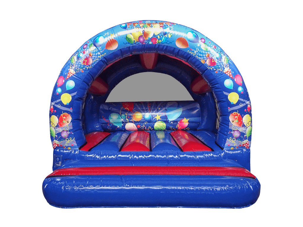 Bouncer Curvo de Festa Azul e Vermelho 3,7x3,7m