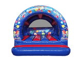Bouncer Curvo de Festa Azul e Vermelho 3,7x3,7m