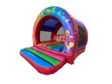 3.7x3.7m Multicoloured Party Curved Bouncer