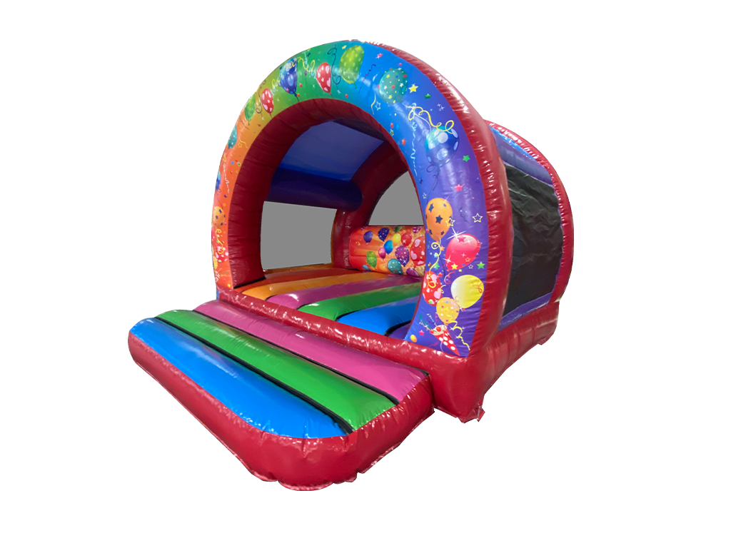 3.7x3.7m Multicoloured Party Curved Bouncer