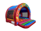 3.7x3.7m Multicoloured Party Curved Bouncer