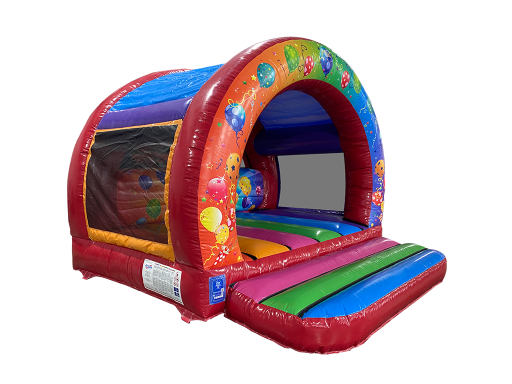 3.7x3.7m Multicoloured Party Curved Bouncer