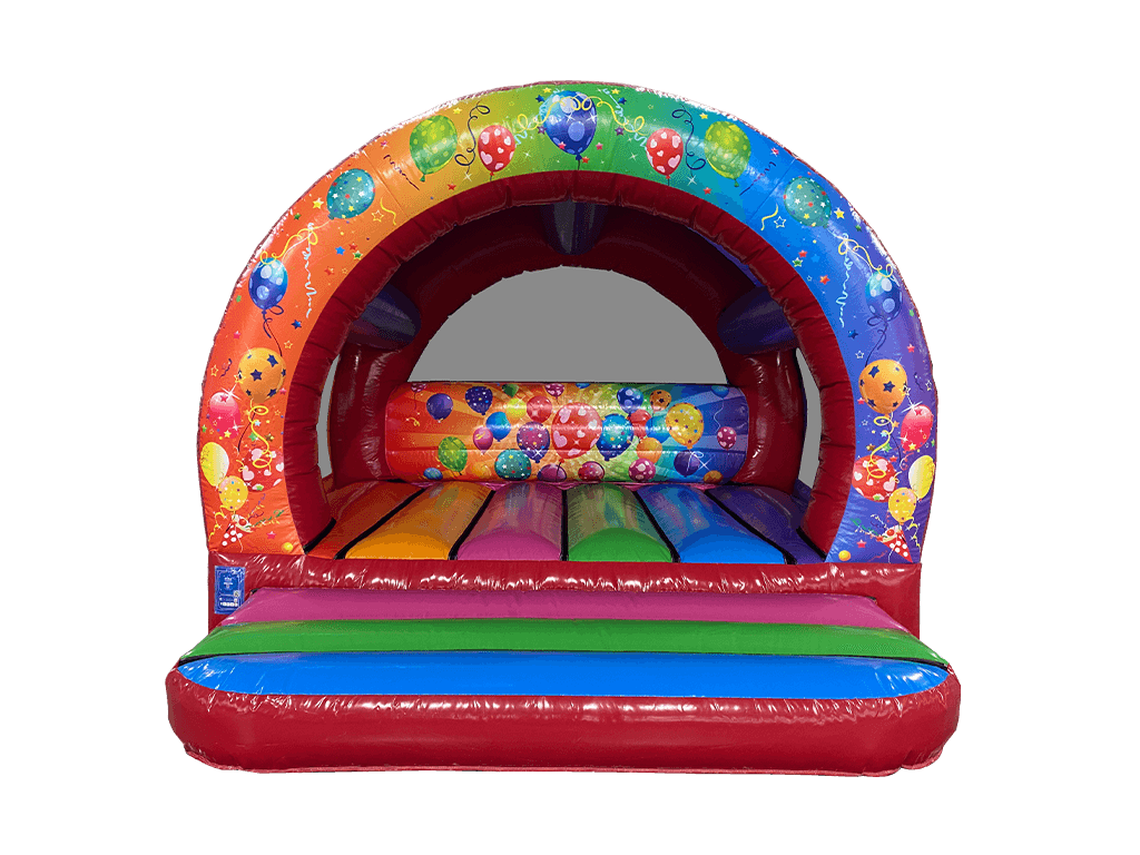 3.7x3.7m Multicoloured Party Curved Bouncer