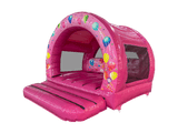 3,7x3,7m Rosa Party Gebogene Hüpfburg