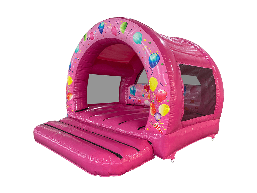 3,7x3,7m Rosa Party Gebogene Hüpfburg