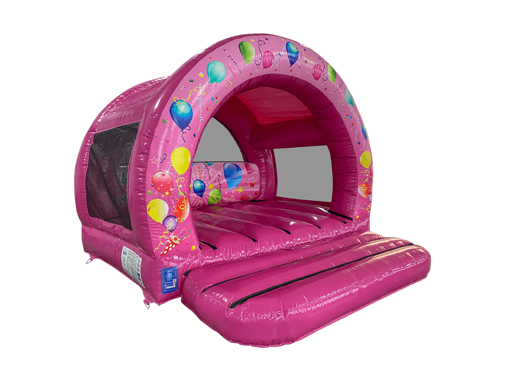 3,7x3,7m Rosa Party Gebogene Hüpfburg