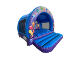 3.7x3.7m Purple & Blue Party Curved Bouncer
