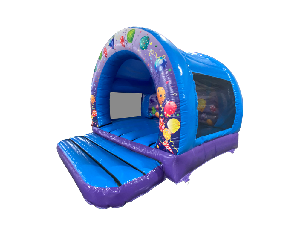 3.7x3.7m Purple & Blue Party Curved Bouncer