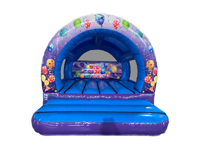 3,7x3,7m Paars & Blauw Feest Gebogen Springkussen