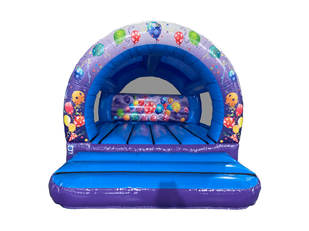 3.7x3.7m Purple & Blue Party Curved Bouncer