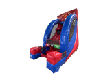 Tir au panier basketball rouge et bleu simple