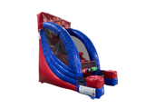 Tir au panier basketball rouge et bleu simple