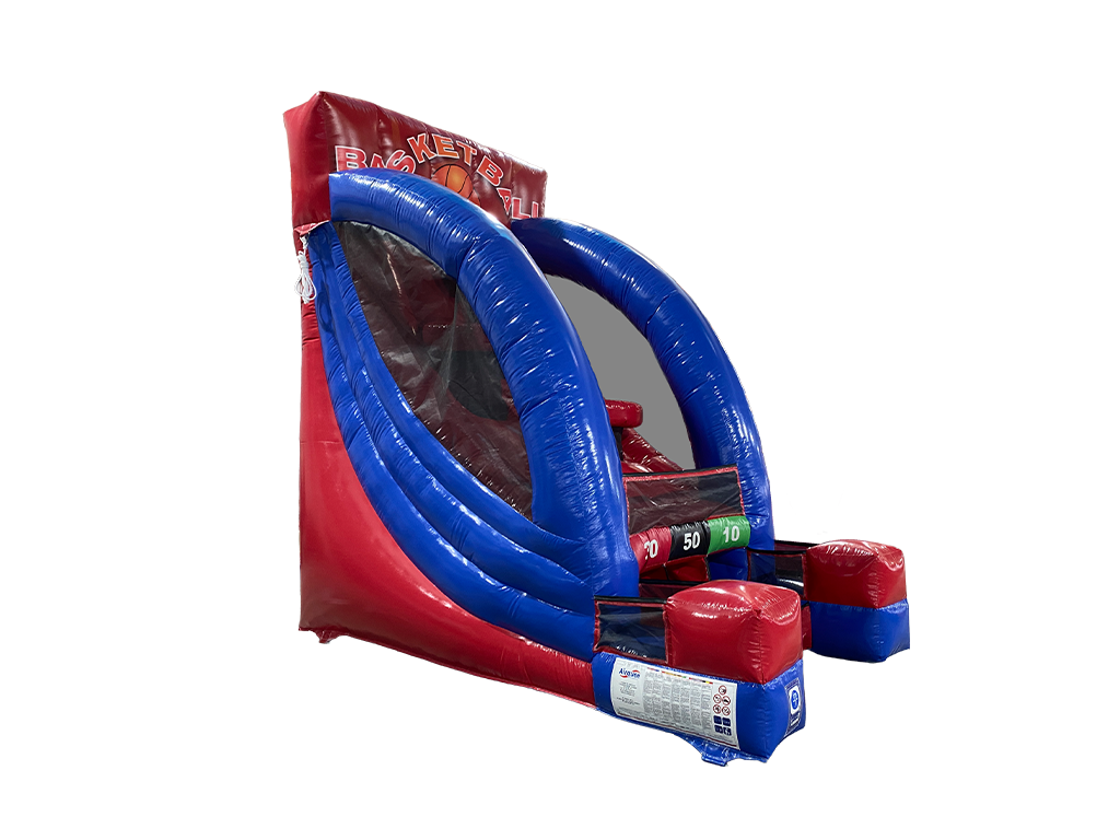 Tir au panier basketball rouge et bleu simple