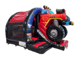 Insuflável com Escorrega Frontal Curvo 3D de Camião Monstro 5x4.3m