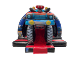 Insuflável com Escorrega Frontal Curvo 3D de Camião Monstro 5x4.3m