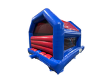 Combinado com Escorrega Frontal Médio 3D de Camião Monstro Vermelho e Azul 5.5x4m