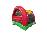 Combi toboggan courbé éléphant 3D vert et rouge 5x4,3m