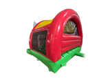 Combi toboggan courbé éléphant 3D vert et rouge 5x4,3m