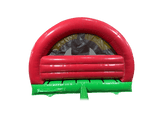 Combi toboggan courbé éléphant 3D vert et rouge 5x4,3m