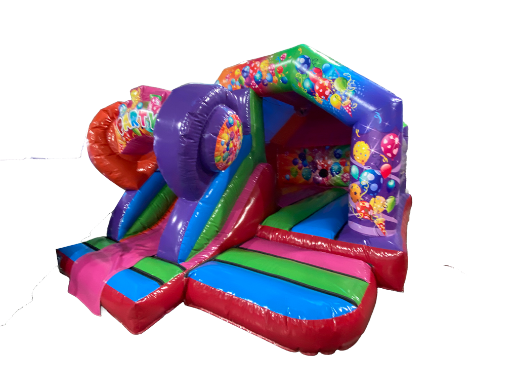 5.5x3.7m 3D Multicoloured Party Front Slide Combi Disco Ready