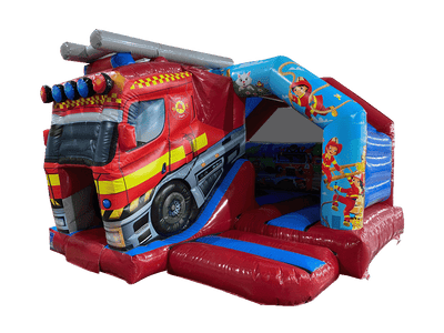 5x4m 3D Brandweerwagen Glijbaan Combi