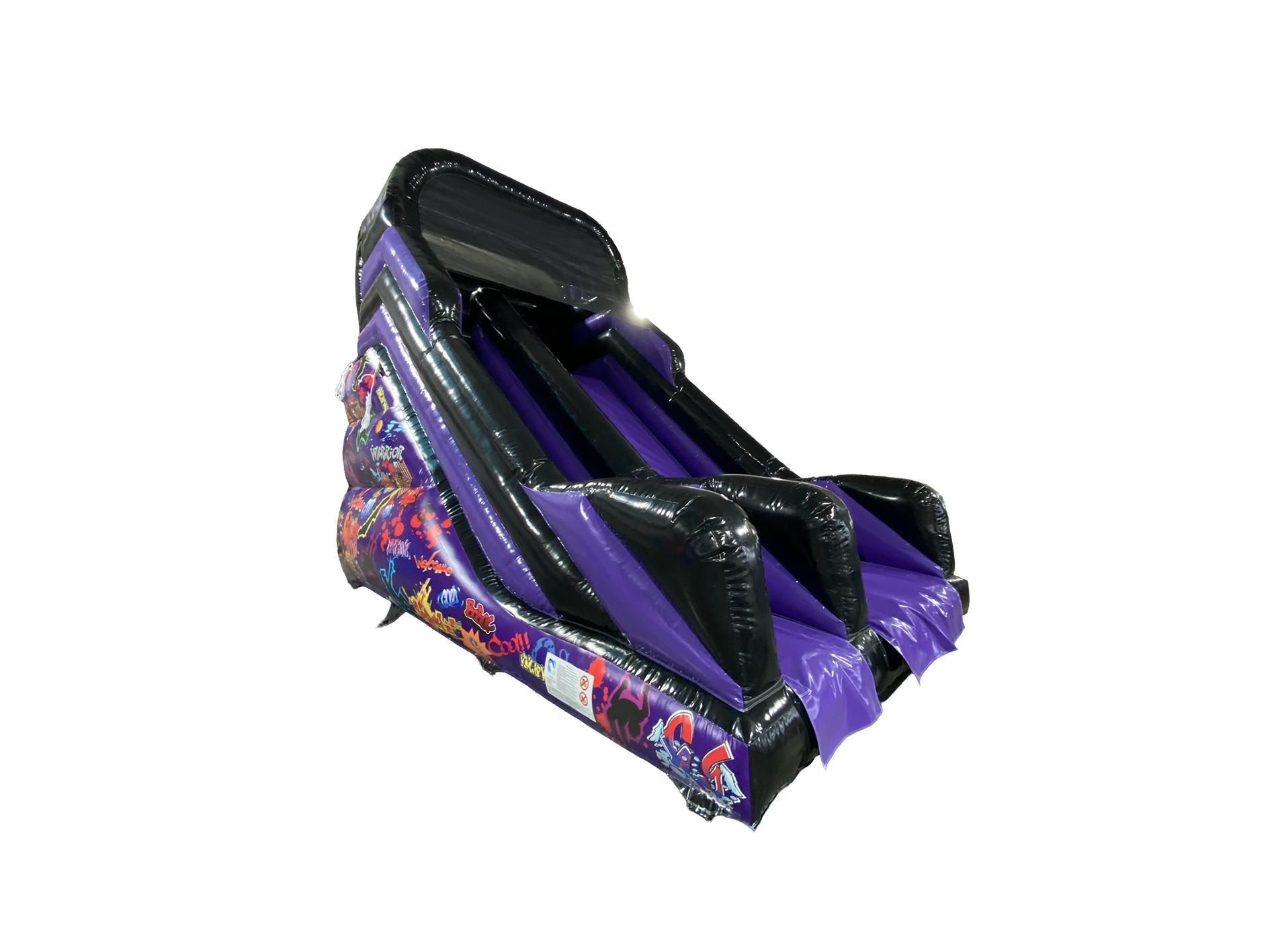 12ft Platform Black &amp; Purple Graffiti Slide
