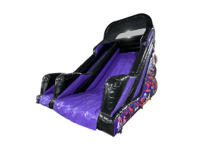 12ft Platform Black &amp; Purple Graffiti Slide