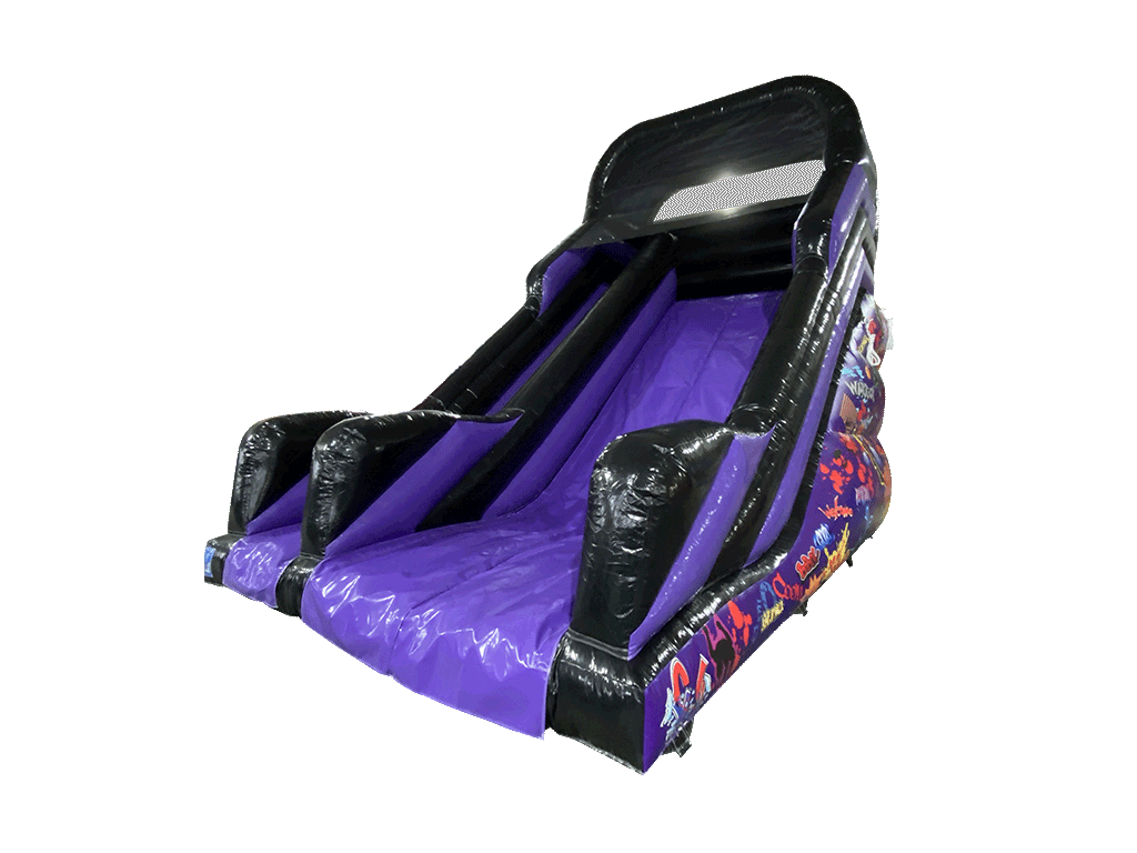 12ft Platform Black &amp; Purple Graffiti Slide