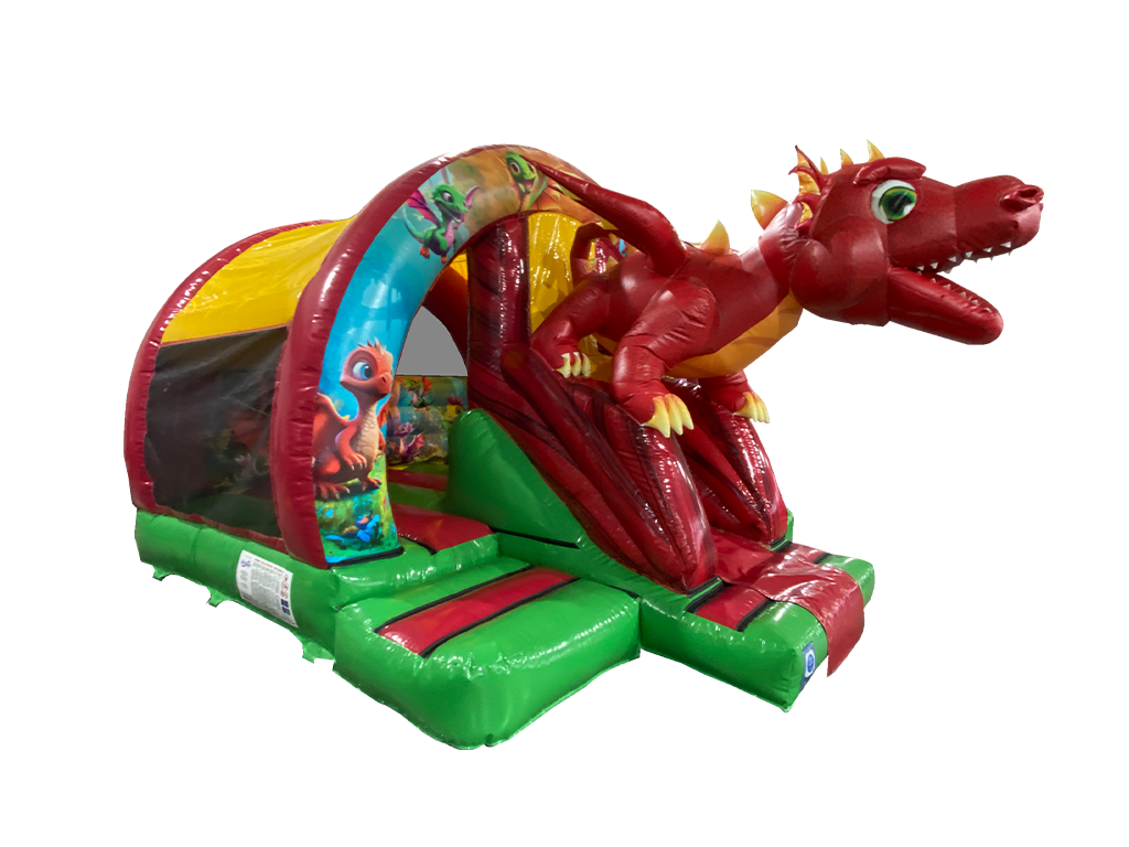 Combi toboggan avant incurvé Dragon 3D rouge 5x4,3m