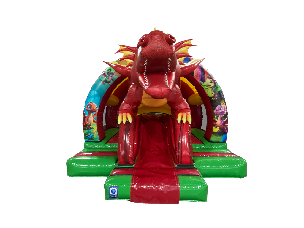 Combi toboggan avant incurvé Dragon 3D rouge 5x4,3m