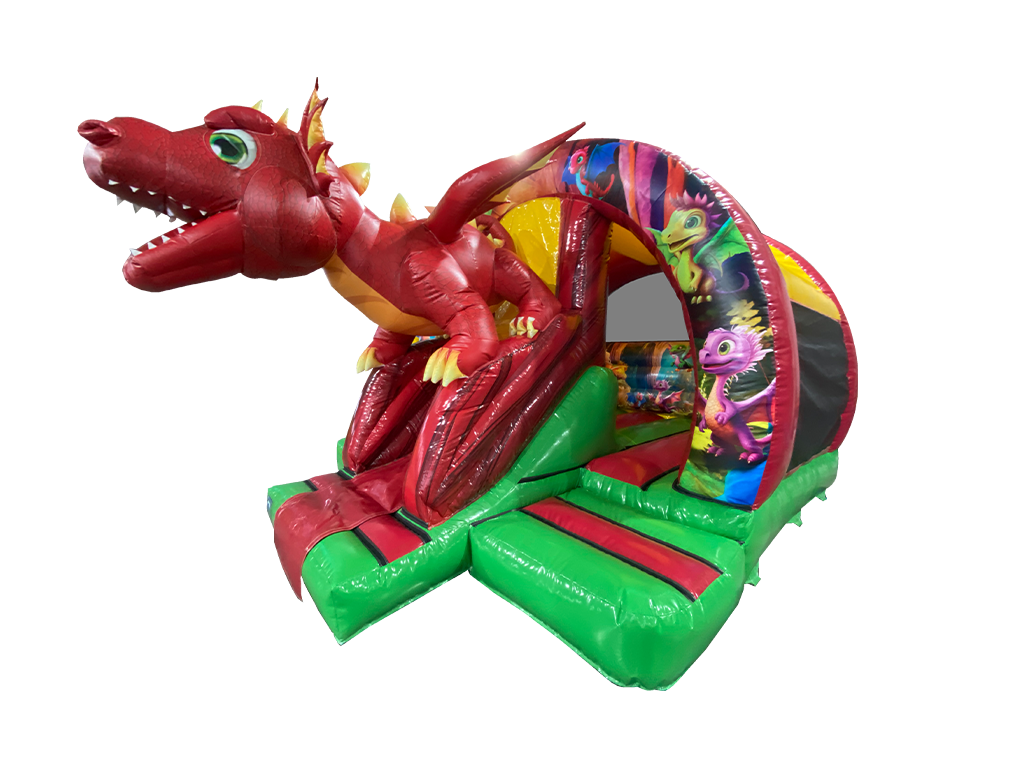 Combi toboggan avant incurvé Dragon 3D rouge 5x4,3m