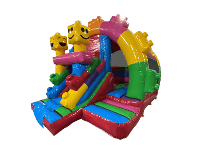 16 x 14ft 3D Building Bricks Curved Front Slide Combi