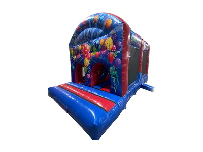Blue & Red Party Modular Power Assault Course - Entrance Section