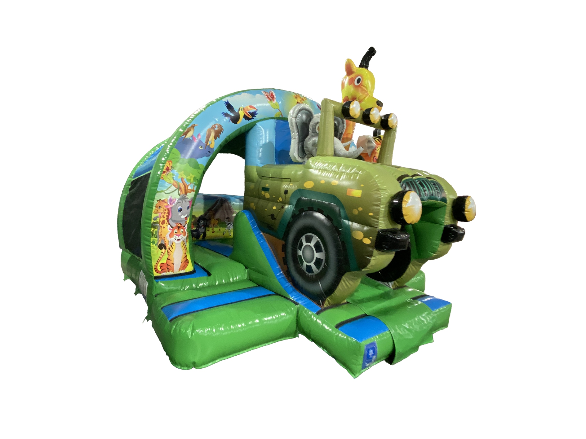 5x4.3m 3D Safari Gebogen Voorkant Glijbaan Combi