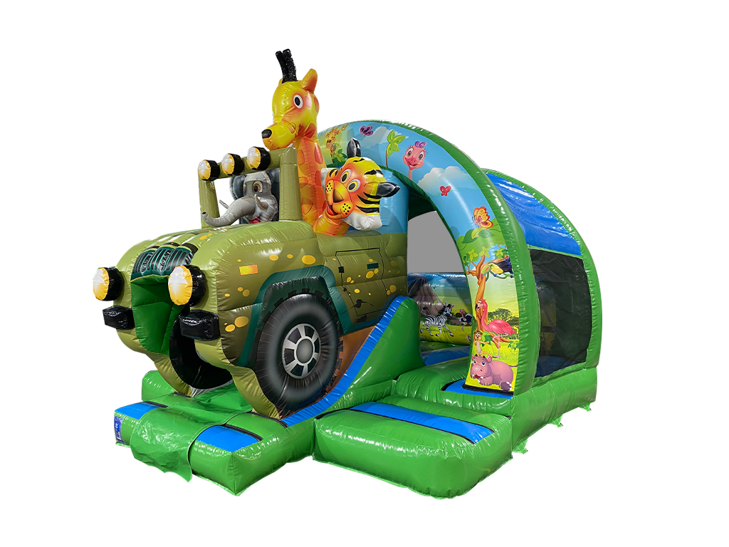 5x4.3m 3D Safari Gebogen Voorkant Glijbaan Combi