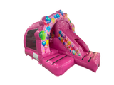 5 x 4 m Pinke Party-Contour-Front-Rutsche Kombi