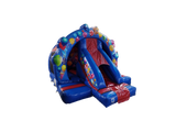 Combi avant toboggan contour rouge et bleu 5x4m